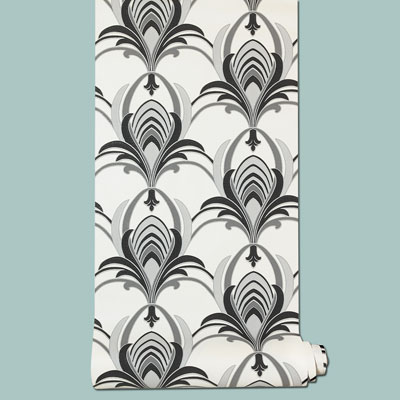vinyl Glamour Art Deco wallpaper in black and white