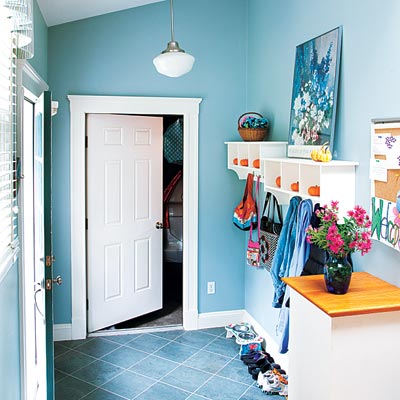 mudroom off of remodeled garage