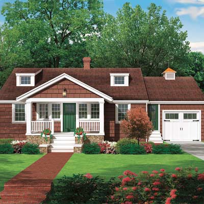 photoshop illustration of cottage exterior remodel