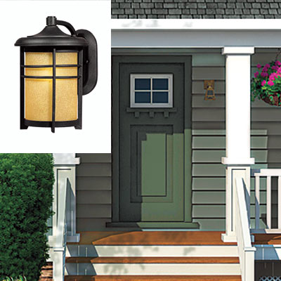 farmhouse with entry sconce