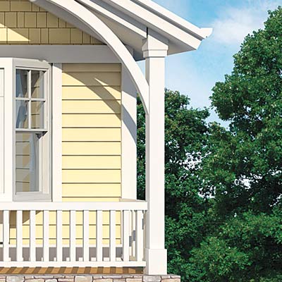 Porch columns of the Matthers home after photoshop redo
