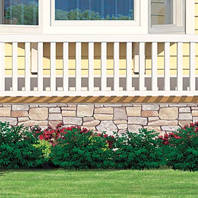 Porch stonework on the Matthers home after photoshop redo