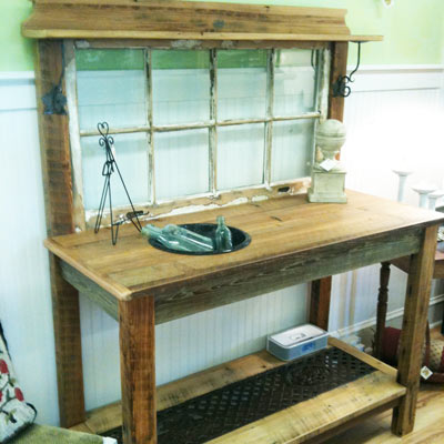 Salvaged Window and Wood Potting Bench | Best Reader Reuse Ideas 2011 