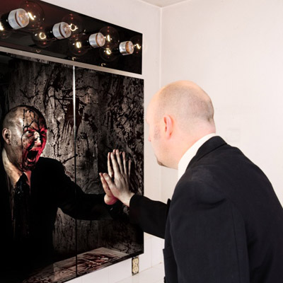 Man looking in mirror