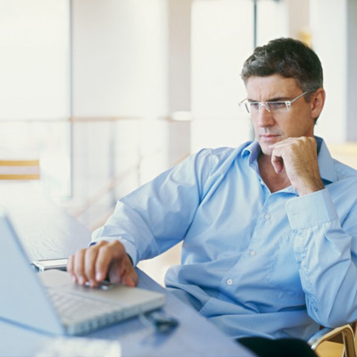 Man on laptop computer