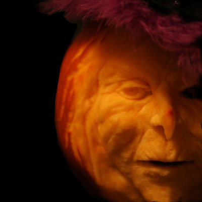 evil witch carved pumpkin for contest