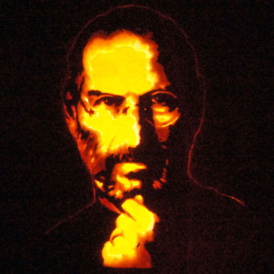 Steve Jobs carved pumpkin for contest