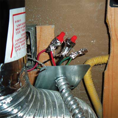aluminum foil used to wrap wire connections