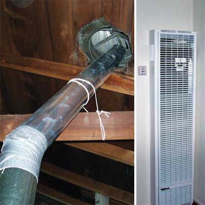 incorrect installation of both the ingle-wall vent pipe and turbine vent in newly remodeled house