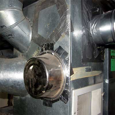 dog dish  used to cover the duct port to the furnace