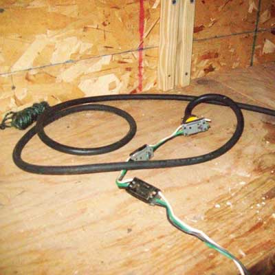 dangerous tangle of electrical cords