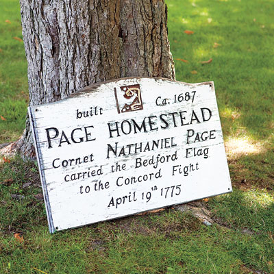 View of the Bedford Homestead wood plaque