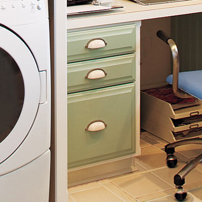 home office laundry room with file cabinet