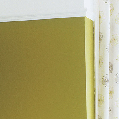 living room with avocado painted walls