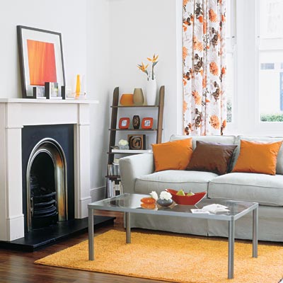 living room with refined rustic style