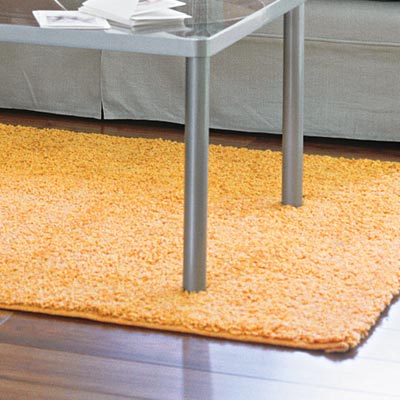 refined rustic living room with textured rug