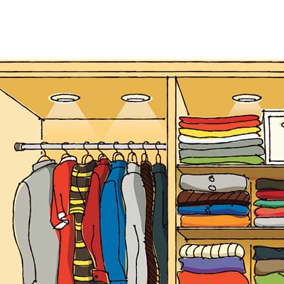 illustration of a well organized closet