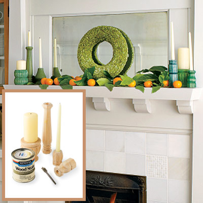 Holiday dining room candle sticks