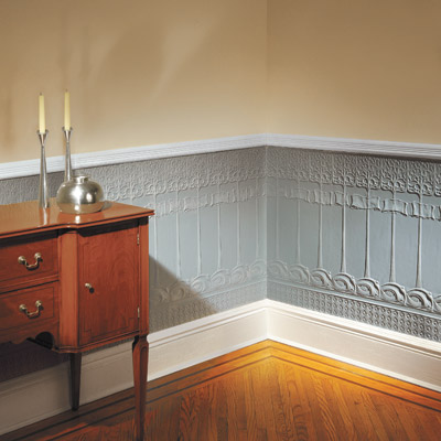 Lincrusta Wainscoting in living room