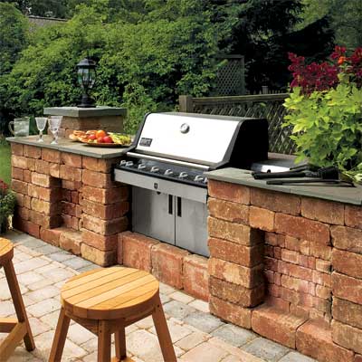 Outdoor Kitchen on On Both Sides Of A Grill In This Beautifully Designed Outdoor Kitchen