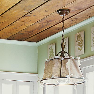 a vintage pendant light in a kitchen