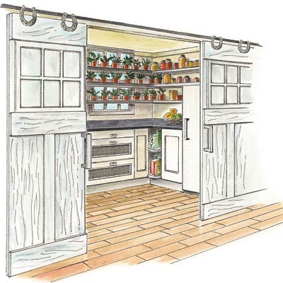 an illustration of a full kitchen pantry
