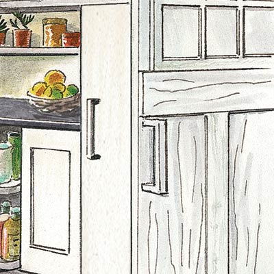 an illustration of a storage freezer in a kitchen pantry