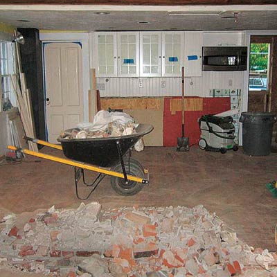 a kitchen in mid-renovation