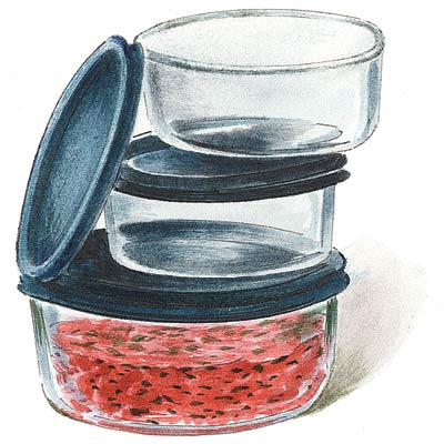 an illustration of glass pyrex bowls