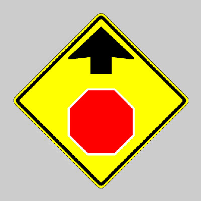 stop ahead road sign