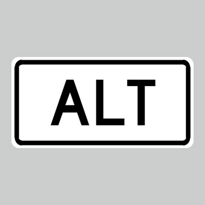 alternate route sign