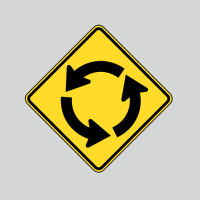 roundabout road sign