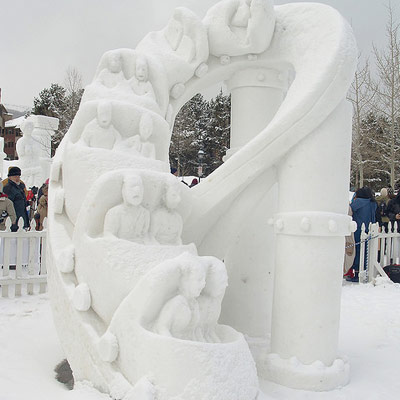 rollercoaster snow sculpture