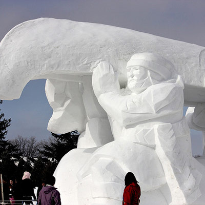 gigantic snow sculpture