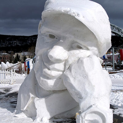 old man winter snow sculpture