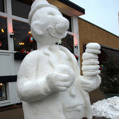 Wimpy snow sculpture
