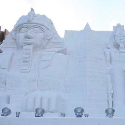 egyptian ruins in snow