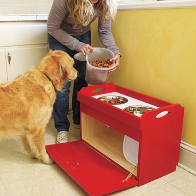 a dog feeding station you can build as a pet-friendly project