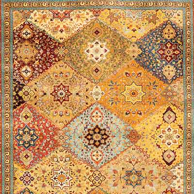 detail of Indian made, Persian designed oriental rug from Safavieh Home Furnishings