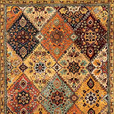 detail of Indian made, Persian designed oriental rug from Safavieh Home Furnishings