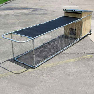a chicken coop on wheels is one of the wackiest yard and garden products