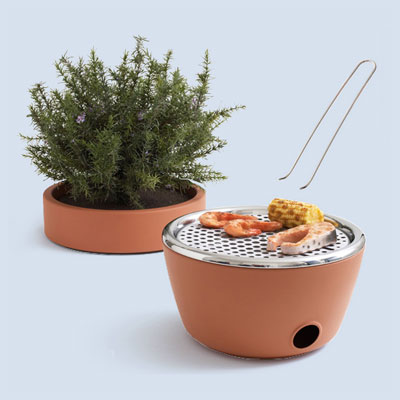 flower pot grill as one of the wackiest yard and garden products