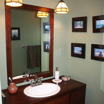 reader remodel bathroom with wood vanity and accents