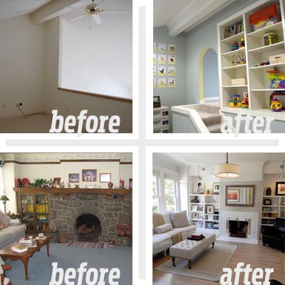 2 reader remodels of family spaces before and afters
