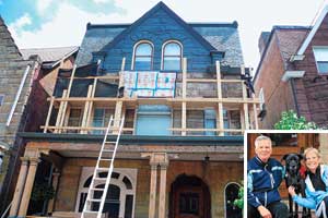 Exterior construction on remodeled Pittsburgh home