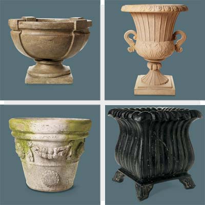 4 faux stone urns to spruce up a yard