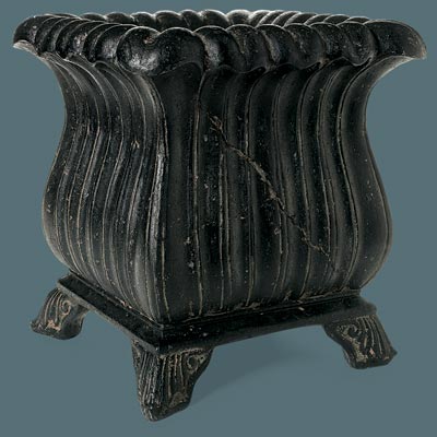 faux stone urn with fluted design and feet