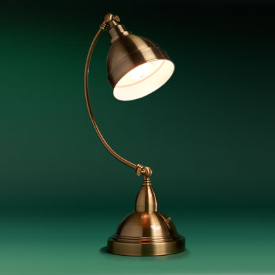 satin-brass finished desk pharmacy lamp