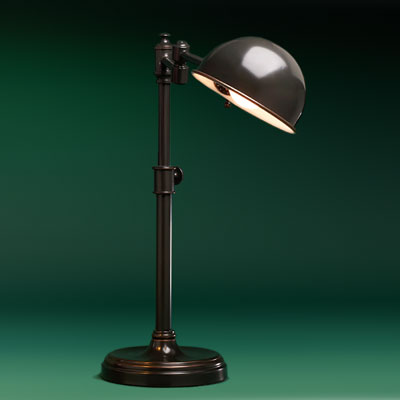 an iron with oil-rubbed finish pharmacy lamp with swivel arm