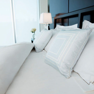 White bed sheets